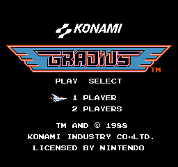 Gradius (Europe) Title Screen